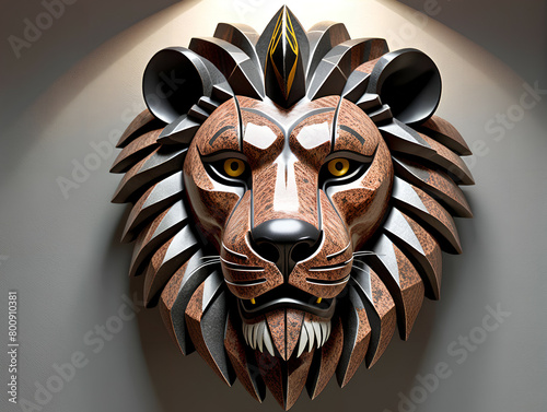 Lion mask. Digital illustra...