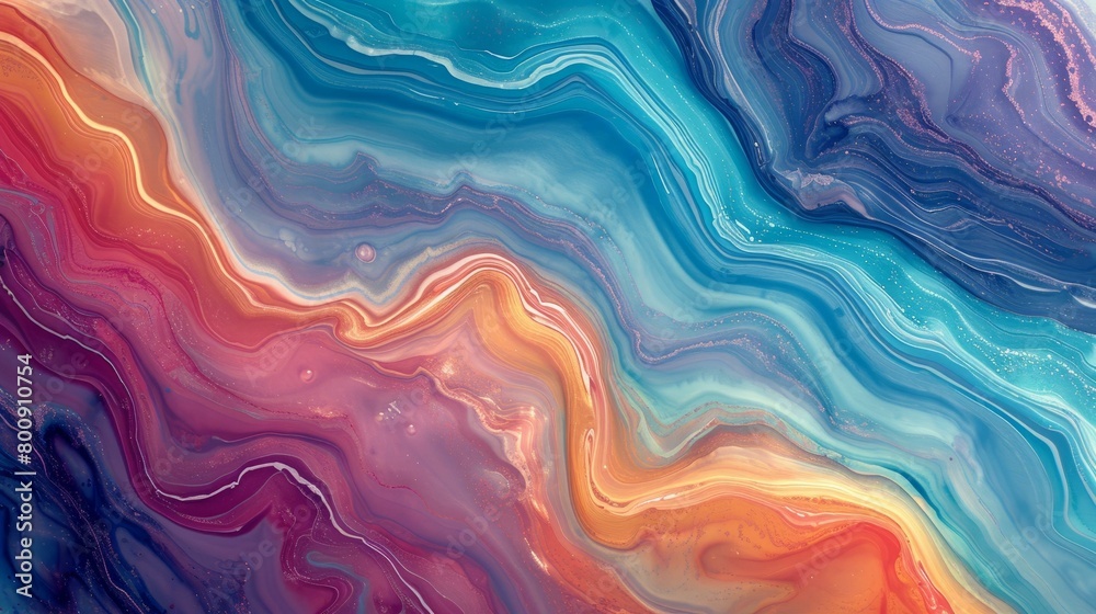 Fototapeta premium Abstract painting with vibrant colors and a fluid texture