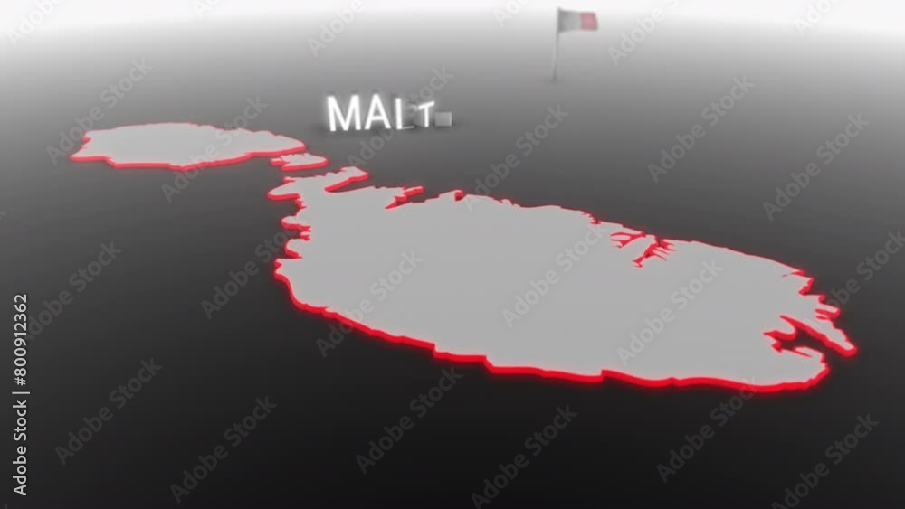 3d animated map of Malta gets hit and fractured by the text “Recession” 3d animated map of Malta gets hit and fractured by the text “Recession”