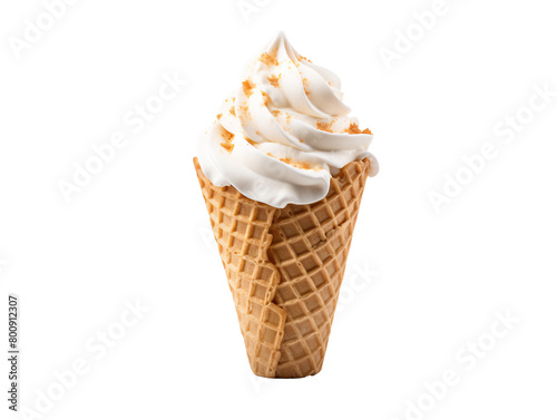 a ice cream cone with white frosting