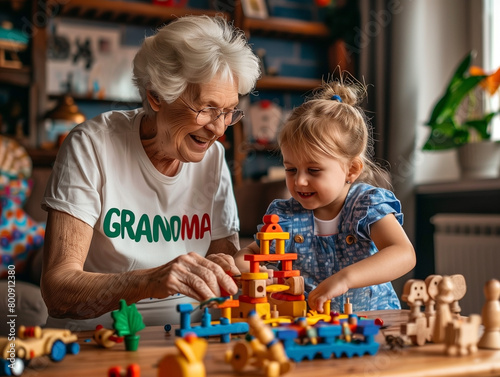 Heartwarming Playtime Between Grandmother and Toddler