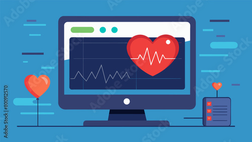 A visualization on a computer screen showing the patients heart rate gradually decreasing in response to the ketamine and biofeedback..