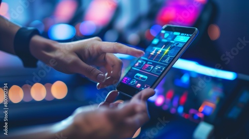 Wallpaper Mural a person using a fitness app to create a personalized workout routine. Torontodigital.ca