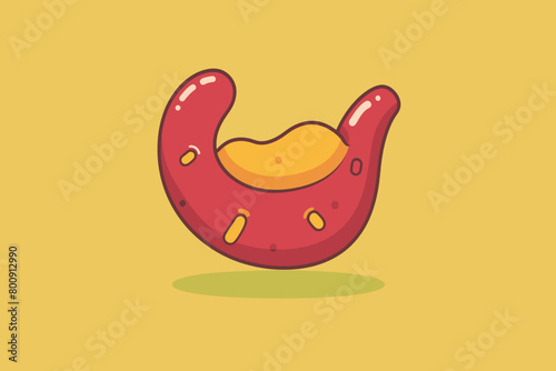 a simple flat illustration of an Stomach, vector graphics