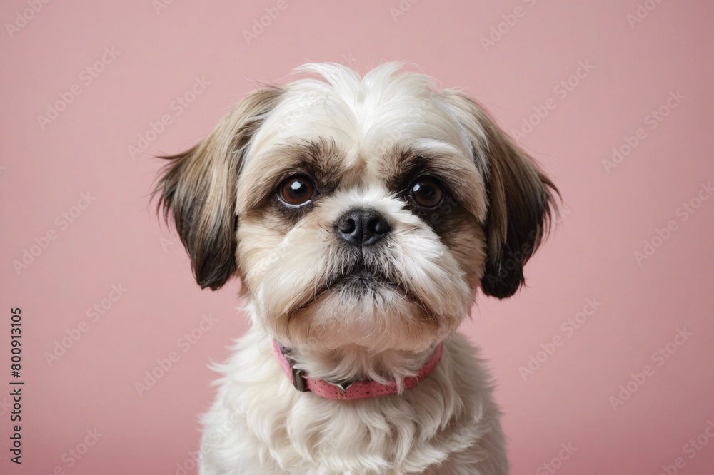 Portrait of Shih Tzu dog looking at camera, copy space. Studio shot. Portrait of Shih Tzu dog looking at camera, copy space. Studio shot.