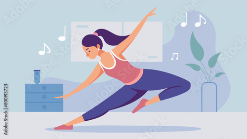 As the music plays softly in the background a dancer moves through a series of fluid stretches preparing her body for a day of rehearsals..