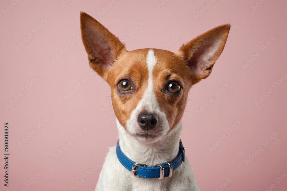 Portrait of Toy Fox Terrier dog looking at camera, copy space. Studio shot. Portrait of Toy Fox Terrier dog looking at camera, copy space. Studio shot.