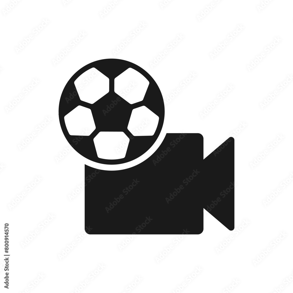 Football streaming. Watch soccer live match icon flat style isolated on white background. Vector illustration Football streaming. Watch soccer live match icon flat style isolated on white background. Vector illustration