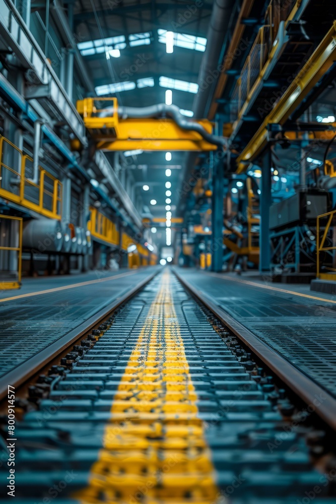 Fototapeta premium Railway tracks in a factory