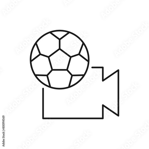 Football streaming. Watch soccer live match icon line style isolated on white background. Vector illustration