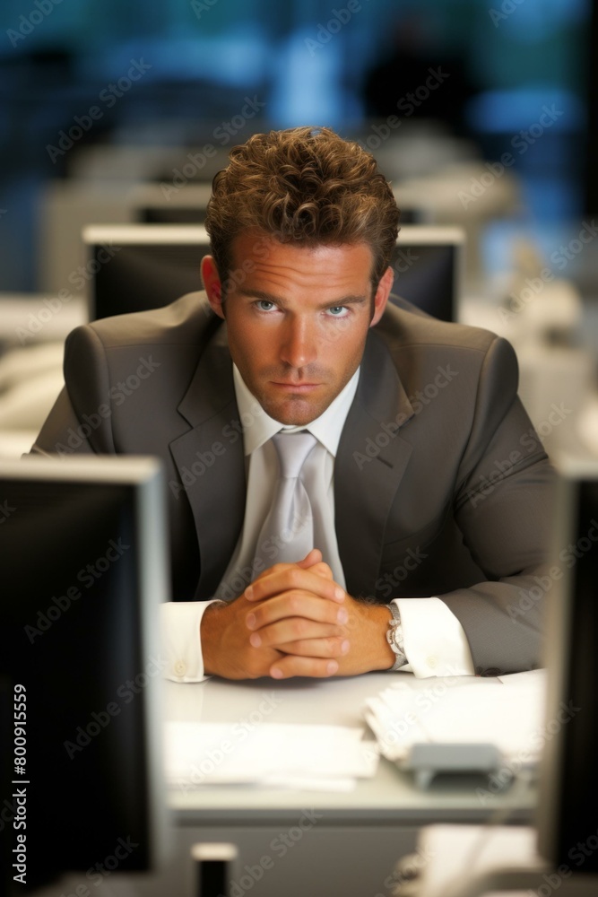 Confident Businessman in Modern Office