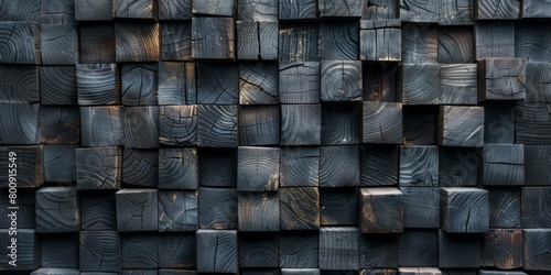 Black wooden blocks background texture