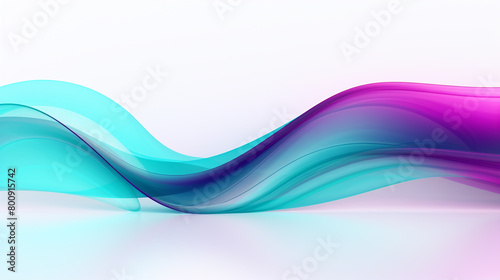 Luminous purple and turquoise gradient wave patterns portraying futuristic technology, isolated on a solid white background."