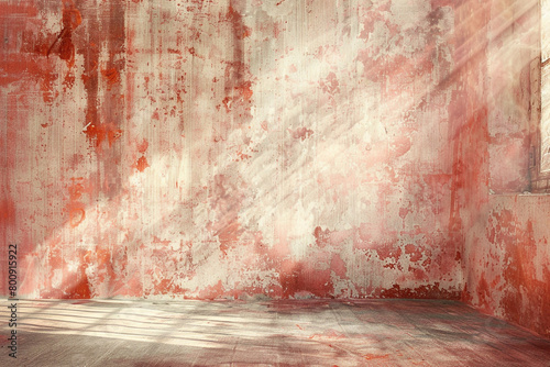 Warmth and vintage elegance in a vintage teal grunge room bathed in gentle sun rays.