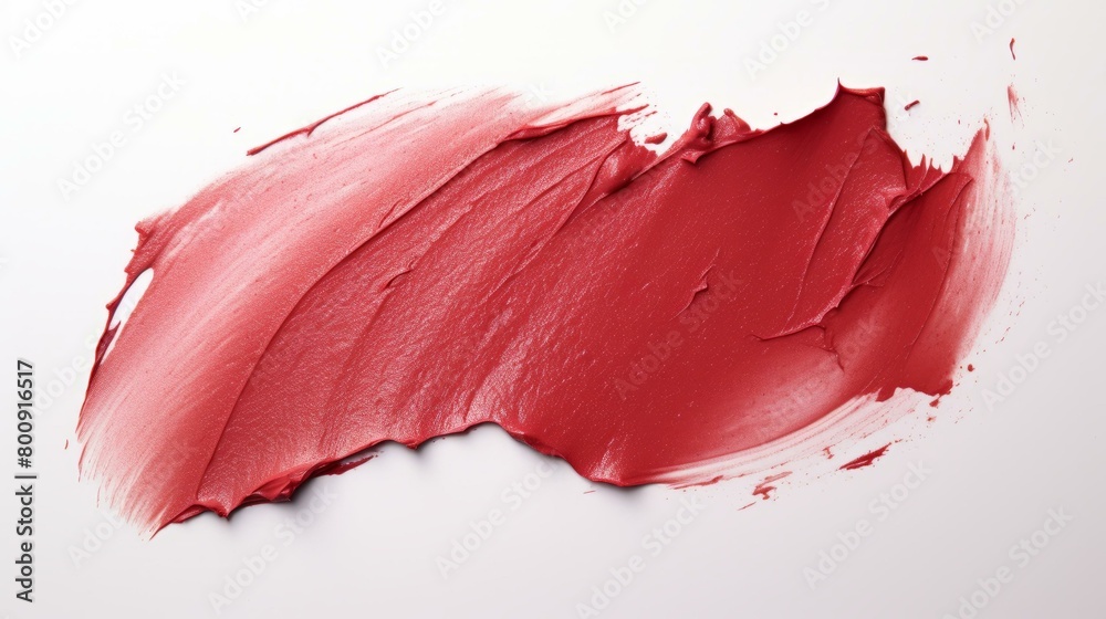 Close-up image of red lipstick smear