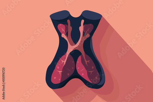 a simple flat illustration of an Thyroid, vector graphics