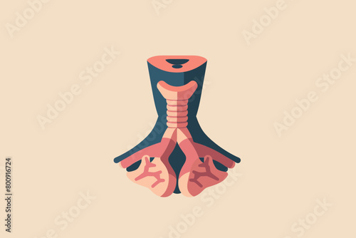a simple flat illustration of an Thyroid, vector graphics
