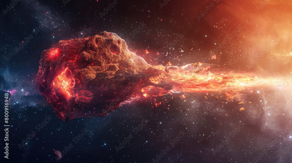 Dramatic Explosion of a Fiery Asteroid