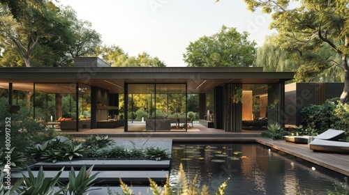 Modern House with Pool and Garden