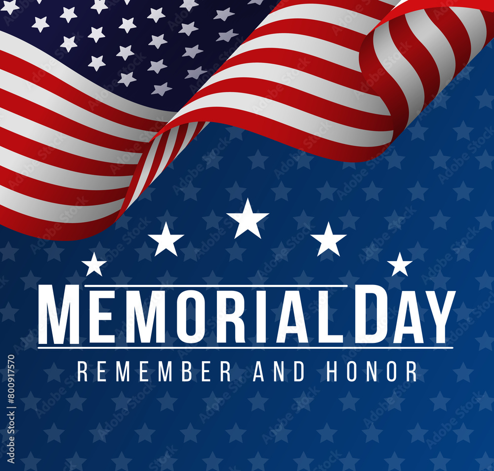 Naklejka premium Memorial Day USA Flag Background