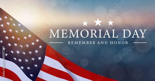 Memorial Day USA Flag Background photo