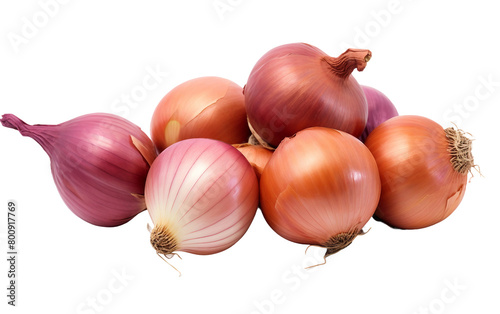 White Onions Bulbs Isolated On Transparent Background PNG.