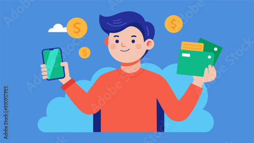 A person reminding themselves of their budget before putting a flashy new phone down.