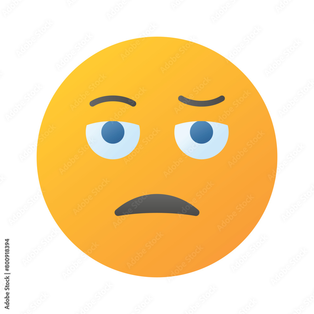 Bored face expression, icon of bored emoji, premium vector Bored face expression, icon of bored emoji, premium vector