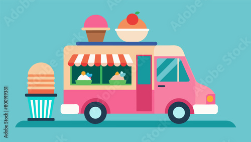 An ice cream truck making a special appearance as a sweet treat for everyone to enjoy.. Vector illustration