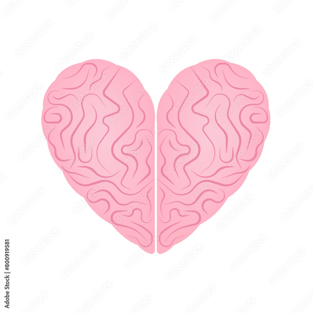 Brain and Heart Concept. Vector Illustration. Brain and Heart Concept. Vector Illustration.
