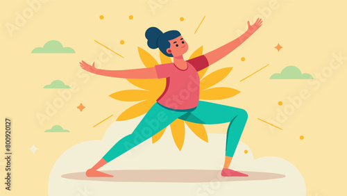 A person engaging in a physical exercise such as yoga or dance to release tension and anxiety and promote emotional regulation.. Vector illustration