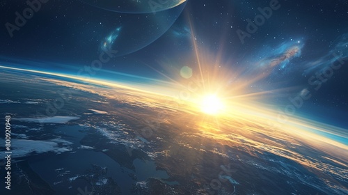 日の出、宇宙からの風景3