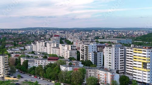 VIew of Iasi city from Romania filmed from drone in CUG area photo