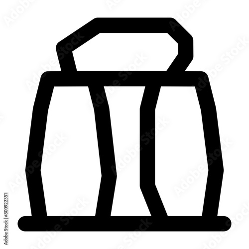 stone henge building line icon