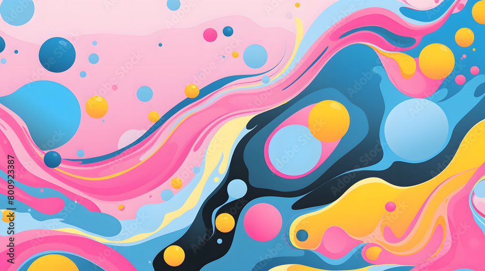 Digital retro cartoon bubbly juicy swirls geometric pattern graphics poster background Digital retro cartoon bubbly juicy swirls geometric pattern graphics poster background