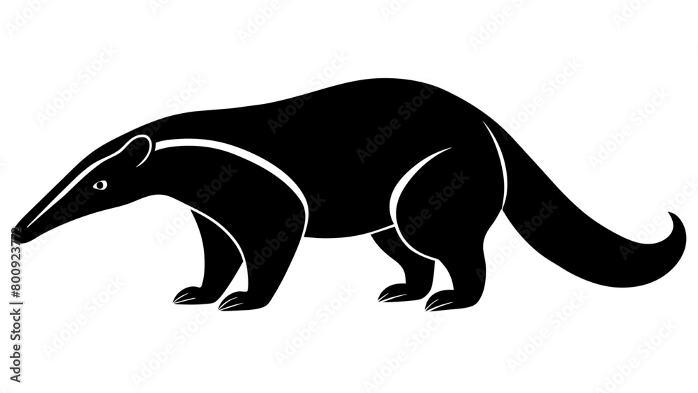 Anteater silhouette vector illustration isolated on white background.
