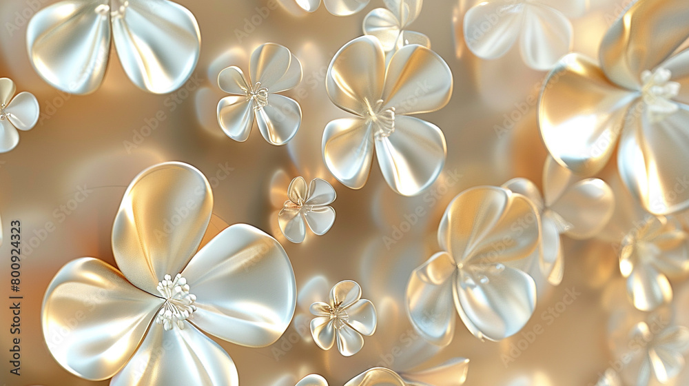 Obraz premium Neon pink 3D blossoms provide a lively ambiance against dark blue.