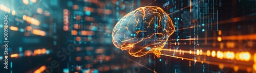 Brain computer interfaces enabling direct thought controlled trading, representing the potential for a seamless integration of humans and technology in finance , golden
