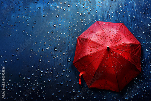 umbrella on a rainy day.Splash of drops, concept of rain generated by AI