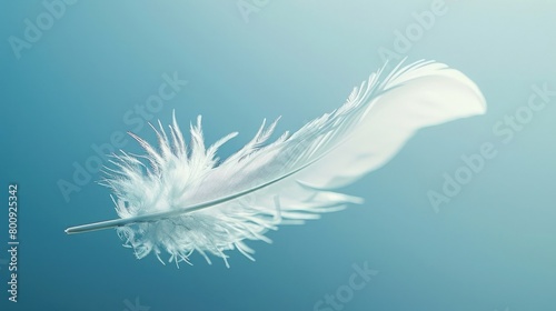 A captivating image of a pure white feather, floating gracefully through the air, evoking the ethereal and delicate nature of albinism on International Albinism Awareness Day.