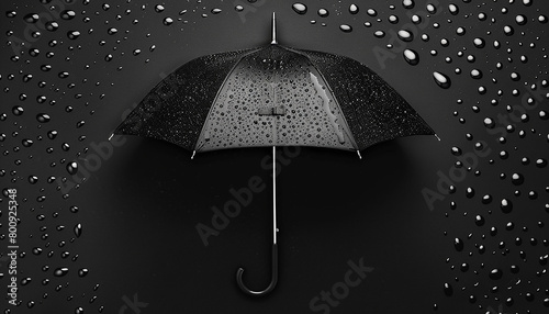 umbrella on a rainy day.Splash of drops, concept of rain generated by AI