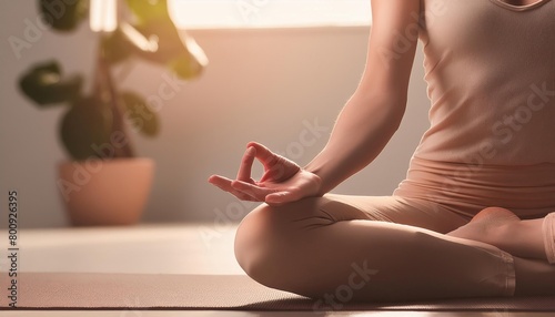 Wallpaper Mural Close up of yoga woman sitting in lotus asana Torontodigital.ca