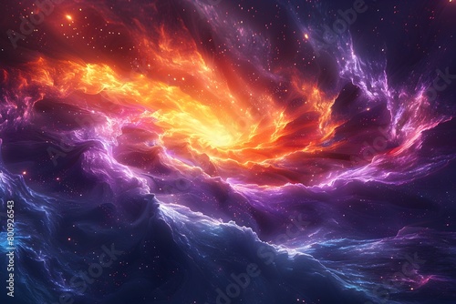 Boundless Cosmic Landscape of Ethereal Galaxies and Swirling Nebulae in Vibrant Neon Colors