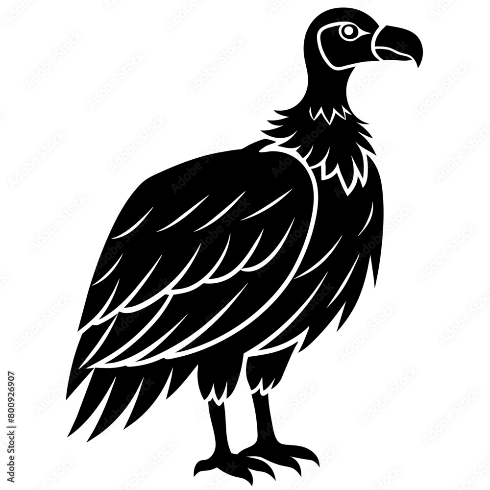 Vulture silhouette vector illustration isolated on a white background.
