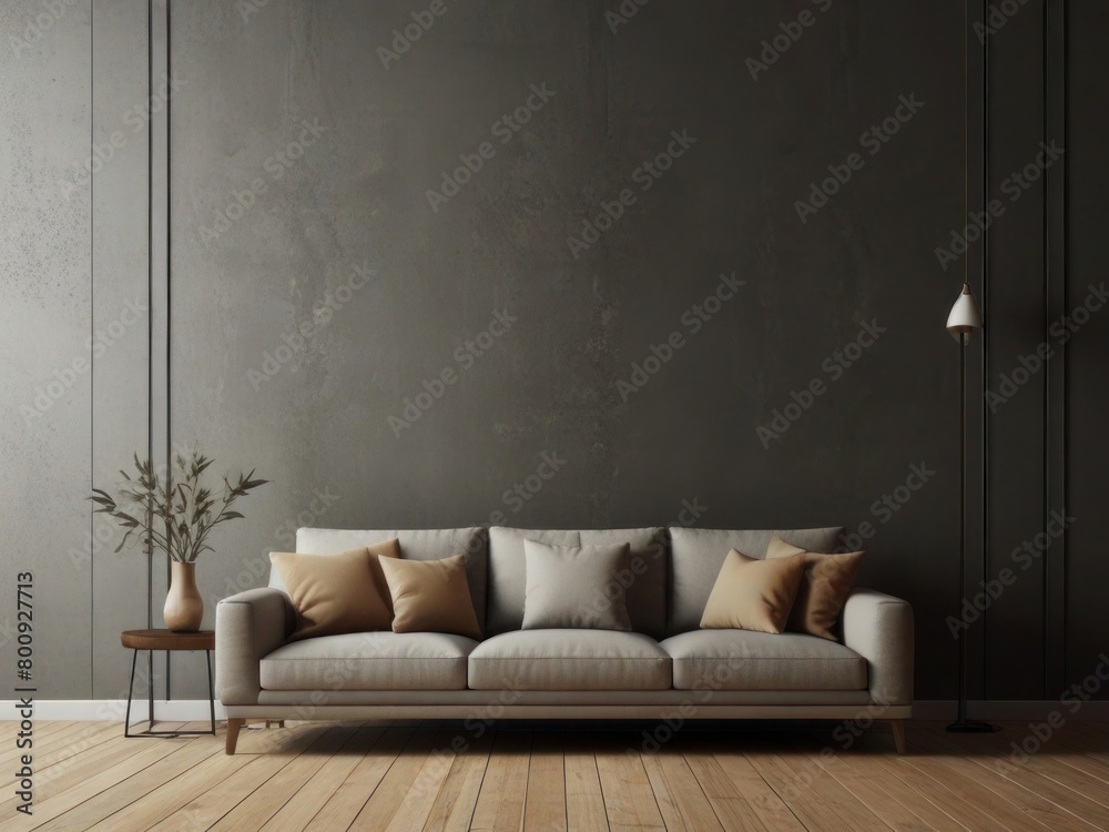 Modern home interior background wall mock up 3d render Modern home interior background wall mock up 3d render