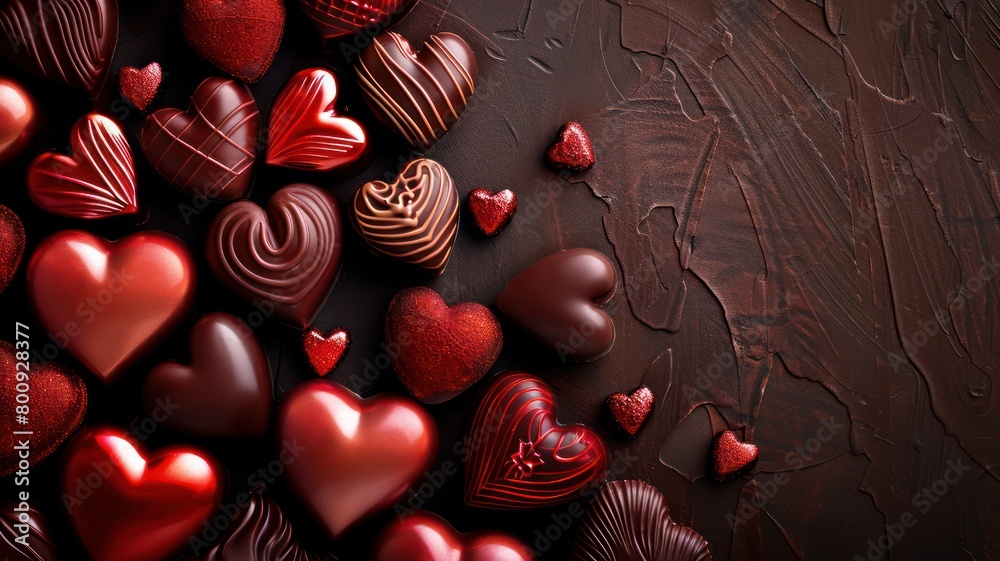 Valentine's Day with Love Heart Background, World Chocolate Day concept. Sweet chocolates perfect for valentines day background. Valentine's Day with Love Heart Background, World Chocolate Day concept. Sweet chocolates perfect for valentines day background.