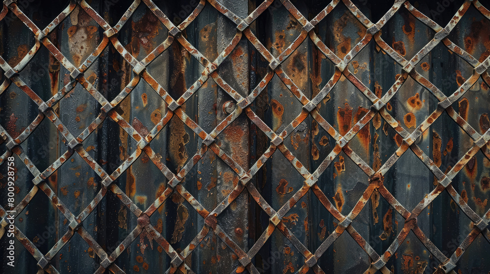 Fototapeta premium Close-up of Grille Metal Fence Pattern