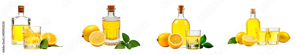 Collection of Lemon Rum isolated on transparent png background. Generative ai Collection of Lemon Rum isolated on transparent png background. Generative ai