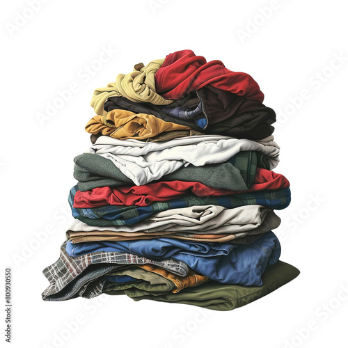 pile of clothes on transparent background