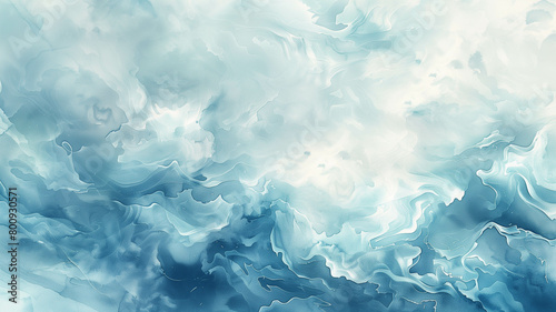 Abstract watercolor background with dynamic waves swirling in shades of blue and teal, evoking the fluidity of Van Gogh's brushstrokes. Ai generated